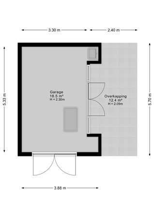 Doniawei 26A, 9104 GM Damwâld - Garage - 2D.jpg
