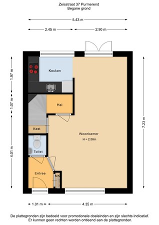 Zeisstraat 37, 1445 HB Purmerend - Begane grond - 2D.jpg