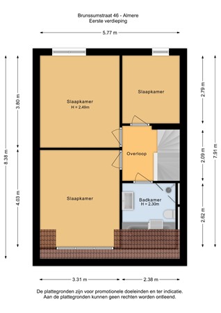 Brunssumstraat 46, 1324 MK Almere - Eerste verdieping - 2D.jpg