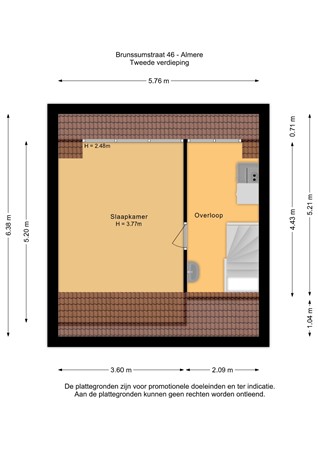 Brunssumstraat 46, 1324 MK Almere - Tweede verdieping - 2D.jpg