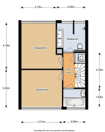 Floorplan - Schiestraat 25, 1442 PP Purmerend