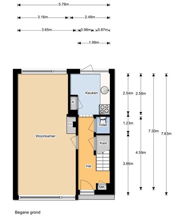 Floorplan - Schiestraat 25, 1442 PP Purmerend