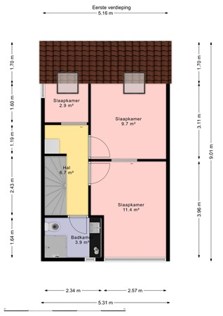 Floorplan - Binnendijk 19, 1446 BA Purmerend