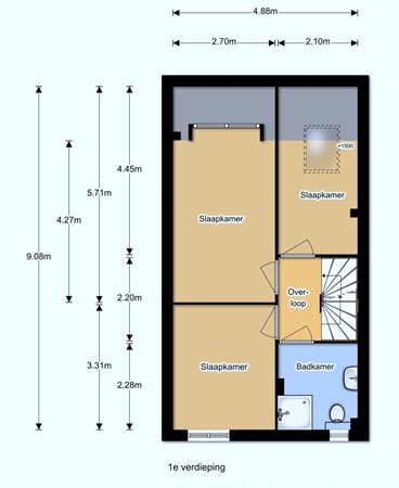 Floorplan - Roedestraat 25, 1445 EN Purmerend