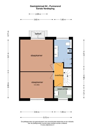 Floorplan - Gasinjetstraat 64, 1442 WP Purmerend