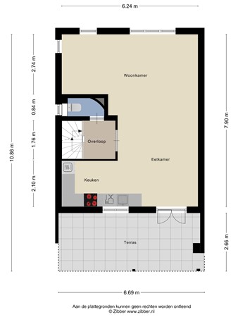 Floorplan - Hogestraat 25B, 7091 CB Dinxperlo