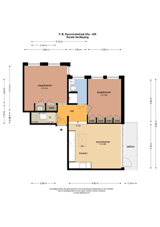 Floorplan - F B Deurvorststraat 25A, 7071 BE Ulft