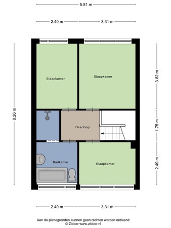 Floorplan - Holtlaan 255, 7824 SK Emmen