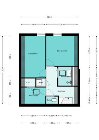 Floorplan - Zuidwenk 74B, 3751 CE Bunschoten-Spakenburg