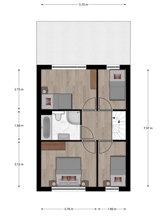 Floorplan - Eksterstraat 7, 3815 SE Amersfoort