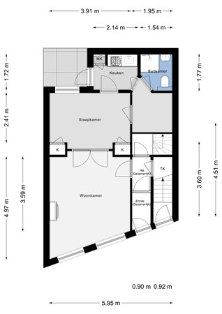 Plattegrond - Van Vollenhovenstraat 30A, 3016 BH Rotterdam 