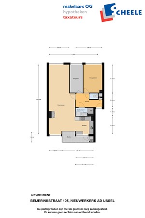 Plattegrond - J A Beyerinkstraat 105, 2912 AB Nieuwerkerk aan den IJssel 