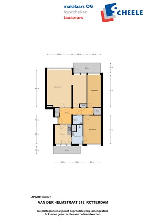 Plattegrond - Van der Helmstraat 313, 3067 HH Rotterdam 