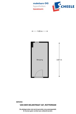 Plattegrond - Van der Helmstraat 347, 3067 HH Rotterdam 