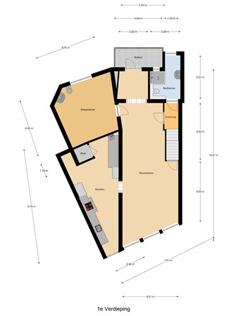 Plattegrond - Nieuwehaven 322, 2801 EG Gouda 