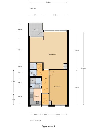 Plattegrond - Burgemeester Hazenberglaan 161, 3078 HD Rotterdam 