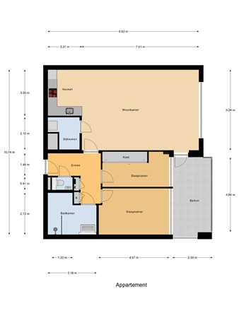 Plattegrond - Hesseplaats 323, 3069 EA Rotterdam 