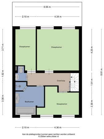 Plattegrond - Frederik Hendrikstraat 193, 5923 BN Venlo - 417501_2D_Eerste_verdieping_Frederik_Hendrikstraat_193_Venlo_02.jpg