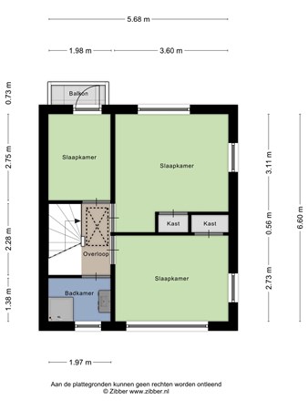 Plattegrond - Schwarzenbergstraat 23, 5915 AV Venlo - 442306_2D_Eerste_Verdieping_Schwarzenbergstraat_23_Venlo_02.jpg