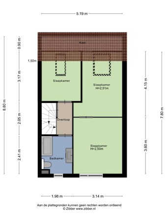 Plattegrond - Haagbeuk 65, 5925 HN Venlo - 446615_2D_Eerste_Verdieping_Haagbeuk_65_Venlo_02.jpg