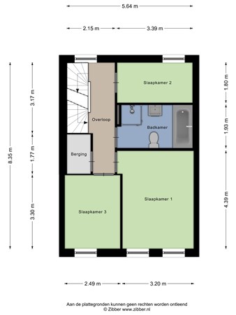 Plattegrond - Antoniusmeule 36, 5921 VL Venlo - 448416_2D_1e_Verdieping_Antoniusmeule_36_Venlo_02.jpg