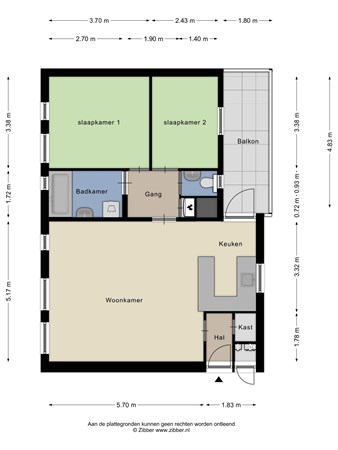 Plattegrond - Op den Akker 62, 5925 CC Venlo - 455300_2D_Appartement_Op_den_Akker_62_Venlo_01.jpg