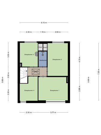 Plattegrond - Pater Petersstraat 31, 5935 AV Steyl - 463645_2D_Eerste_verdieping_Pater_Petersstraat_31_Steyl_04.jpg