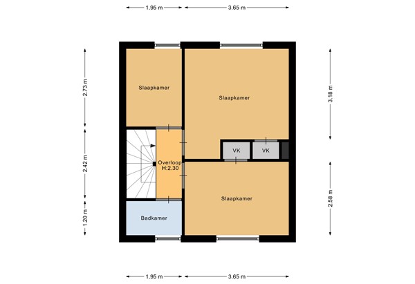 Lindestraat 11, 4731 CL Oudenbosch - Plattegrond eerste verdieping Lindestraat 11.jpg