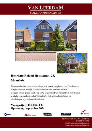 Brochure preview - brochure Henriette Roland Holststraat 25, Maassluis.pdf