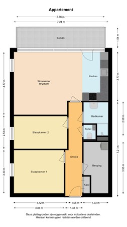 Floorplan - Zuidmade 22, 2614 MB Delft