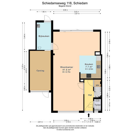 Floorplan - Schiedamseweg 118, 3121 JL Schiedam