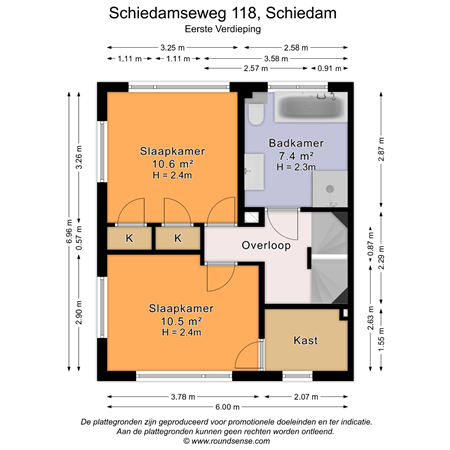 Floorplan - Schiedamseweg 118, 3121 JL Schiedam