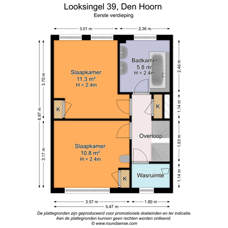 Floorplan - Looksingel 39, 2635 EB Den Hoorn