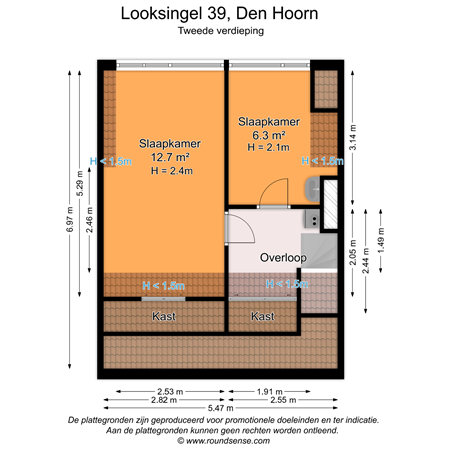 Floorplan - Looksingel 39, 2635 EB Den Hoorn