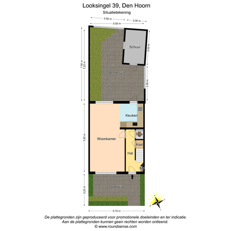 Floorplan - Looksingel 39, 2635 EB Den Hoorn