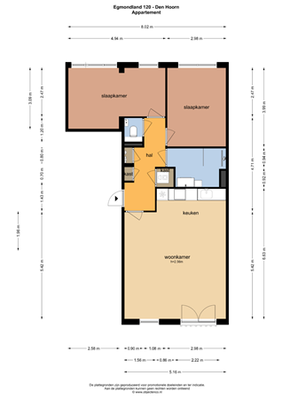 Floorplan - Egmondland 120, 2635 MW Den Hoorn