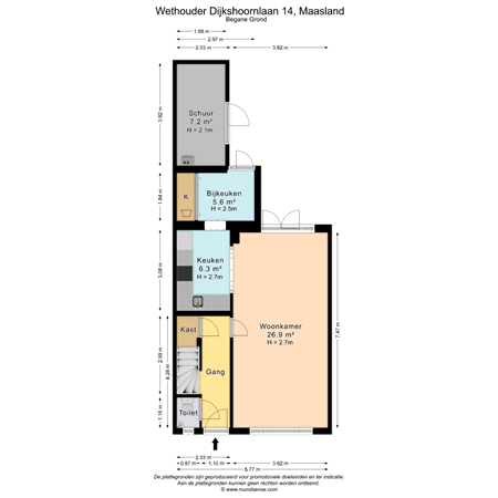 Floorplan - Wethouder Dijkshoornlaan 14, 3155 TP Maasland