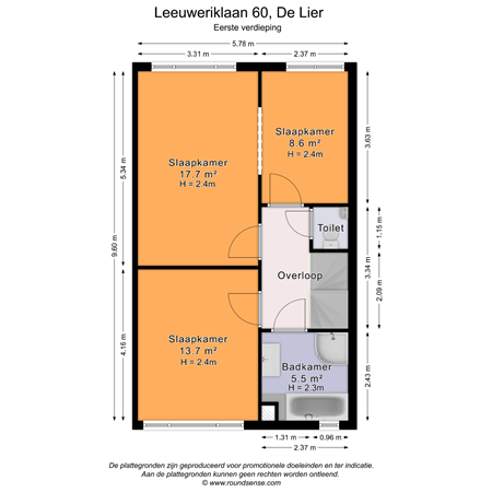 Floorplan - Leeuweriklaan 60, 2678 WN De Lier