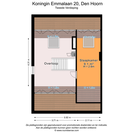 Floorplan - Koningin Emmalaan 20, 2635 HJ Den Hoorn