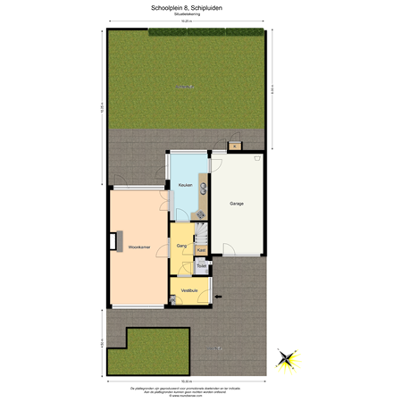 Floorplan - Schoolplein 8, 2636 GB Schipluiden