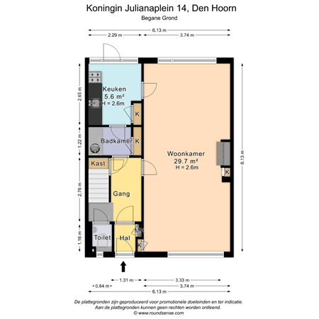 Floorplan - Koningin Julianaplein 14, 2635 HE Den Hoorn