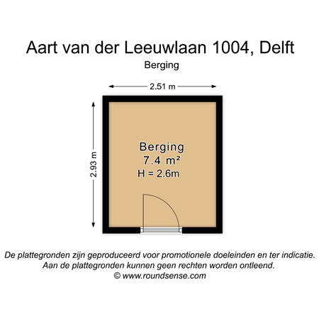 Floorplan - Aart van der Leeuwlaan 1004, 2624 LZ Delft