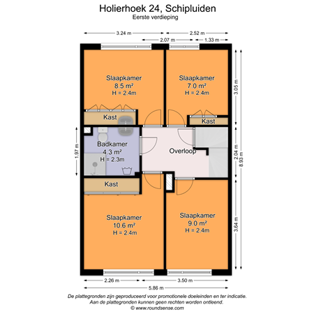 Floorplan - Holierhoek 24, 2636 EJ Schipluiden