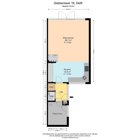 Floorplan - Gebbenlaan 16, 2625 KA Delft