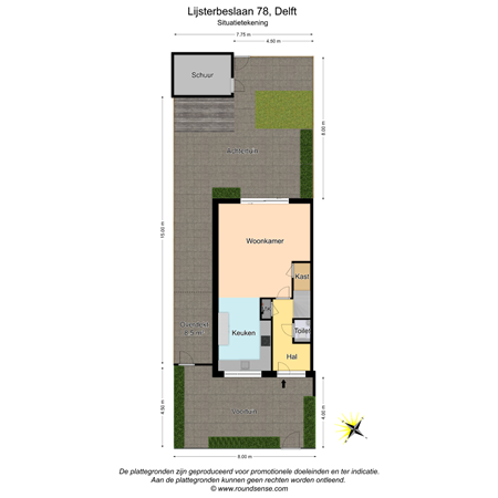 Floorplan - Lijsterbeslaan 78, 2612 VB Delft