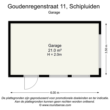 Floorplan - Goudenregenstraat 11, 2636 BH Schipluiden