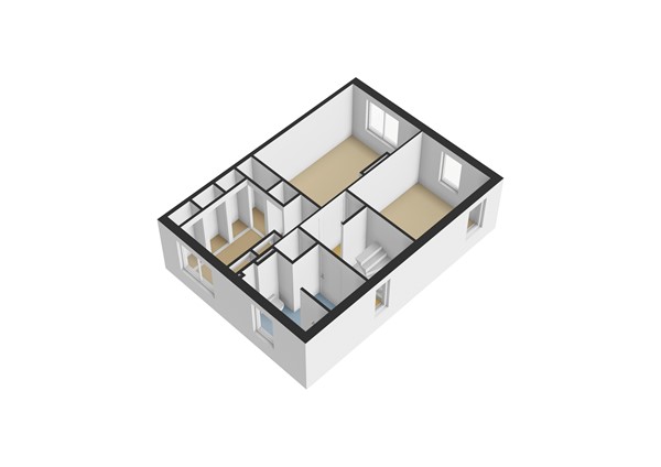 Vlasdreef 1, 3355 BK Papendrecht - Plattegrond 1E - 3D - Vlasdreef 1 te Papendrecht.jpg