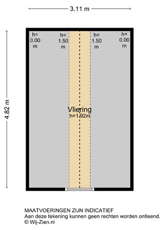 Lekkade 49, 2961 AG Kinderdijk - Plattegrond - Vliering Garage - 2D - Lekkade 49 te Kinderdijk.jpg