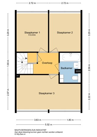 Groen van Prinstererstraat 57, 3354 BB Papendrecht - Plattegrond 1E - 2D - Groen van Prinstererstraat 57 te Papendrecht.jpg