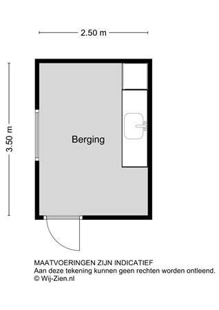 H.A. Lorentzstraat 5, 3356 BM Papendrecht - Plattegrond - Berging - 2D - H.A. Lorentzstraat 5 te Papendrecht.jpg